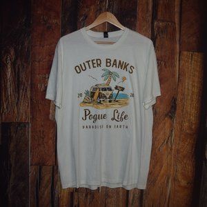 OUTER BANKS POGUE LIFE Women's Sz XL Off-White T-SHIRT - LIKE NEW